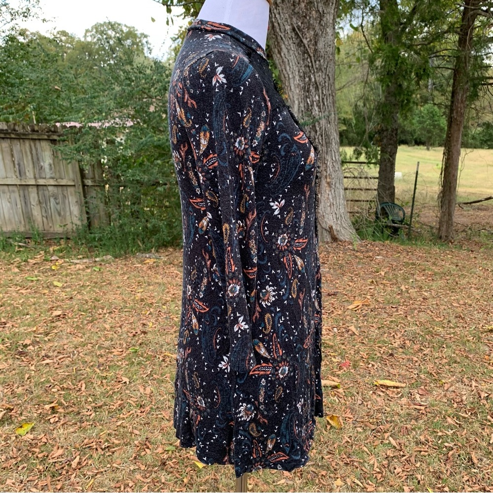 Maurices XS/S Floral Paisley Lace Eyelet Keyhole Top Long Sleeve Tunic Style - Picture 4 of 9